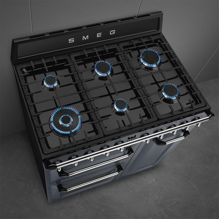 Smeg Victoria 90cm Dual Fuel Range Cooker - Slate Grey
