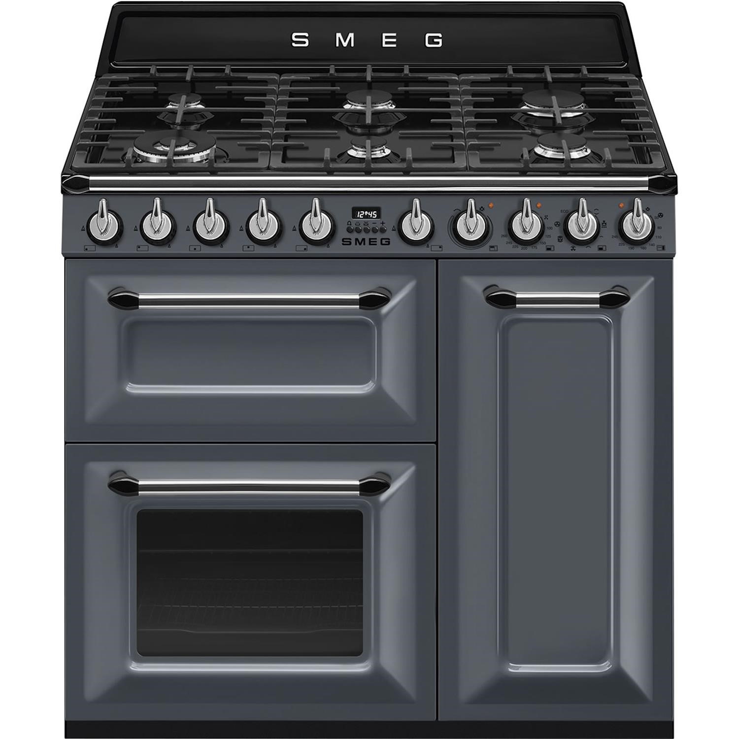 Smeg Victoria 90Cm Dual Fuel Range Cooker Slate  TR93GR