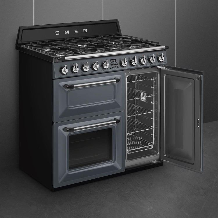 Smeg Victoria 90cm Dual Fuel Range Cooker - Slate Grey