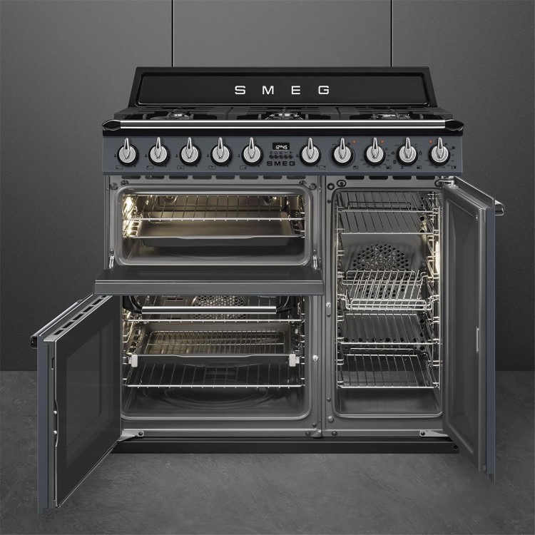 Smeg Victoria 90cm Dual Fuel Range Cooker - Slate Grey