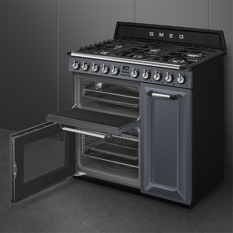 Smeg Victoria 90cm Dual Fuel Range Cooker - Slate Grey