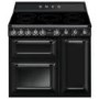 Smeg TR93IBL Victoria Triple Cavity 90cm Electric Range Cooker With Induction Hob Black