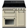 Smeg TR93IP Victoria Triple Cavity 90cm Electric Range Cooker With Induction Hob Cream