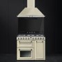 Smeg TR93P Victoria Triple Cavity 90cm Wide Dual Fuel Range Cooker Cream