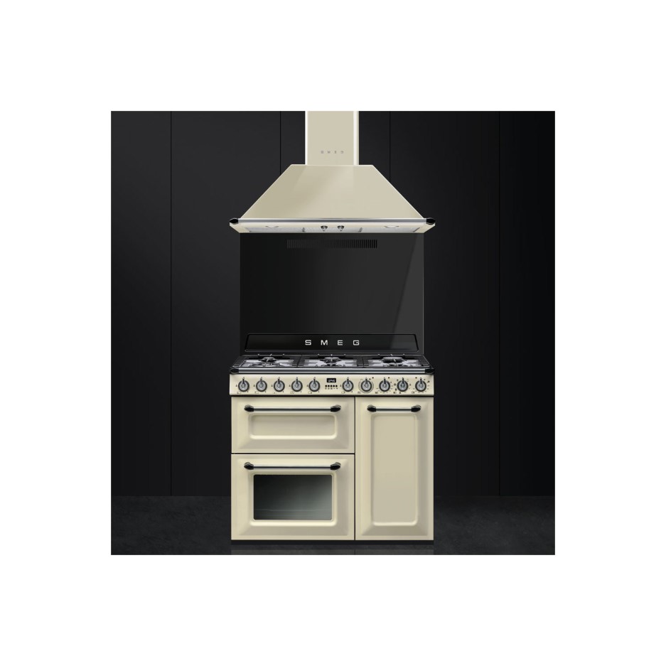 Smeg TR93P Victoria Triple Cavity 90cm Wide Dual Fuel Range Cooker