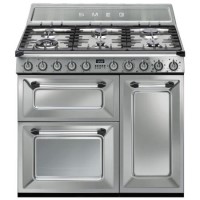 Smeg TR93X Victoria Triple Cavity 90cm Wide Dual Fuel Range Cooker Stainless Steel