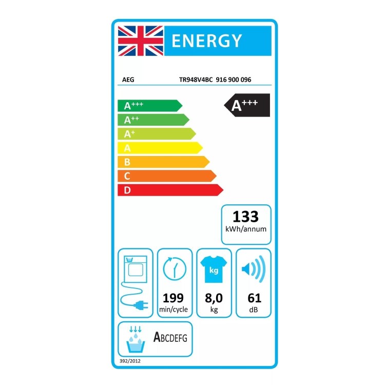 AEG 9000X AbsoluteCare&reg; Pro 8kg Heat Pump Tumble Dryer - White