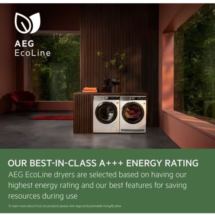 AEG 9000X AbsoluteCare&reg; Pro 8kg Heat Pump Tumble Dryer - White