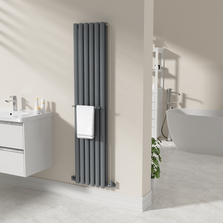 Anthracite Designer Towel Holder for Steel & Electric Radiators - 320mm