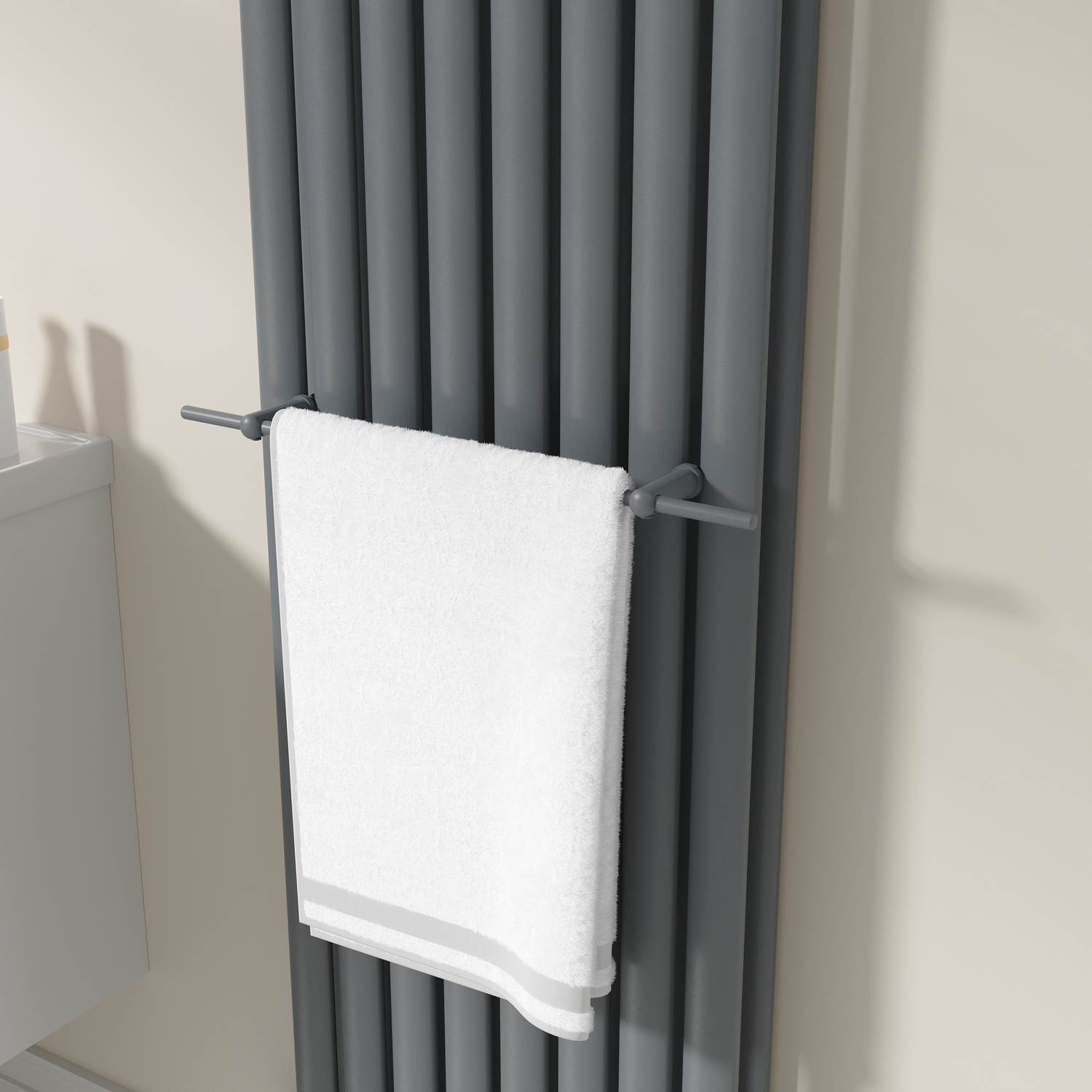 Anthracite Designer Towel Holder Steel & Electric Radiators 520mm