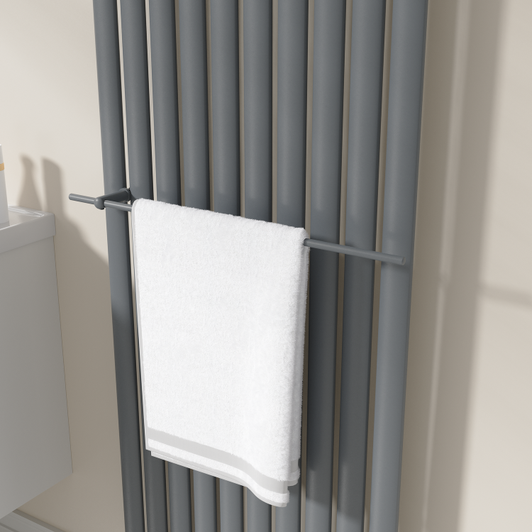 Anthracite Designer Towel Holder for Steel & Electric Radiators - 620mm