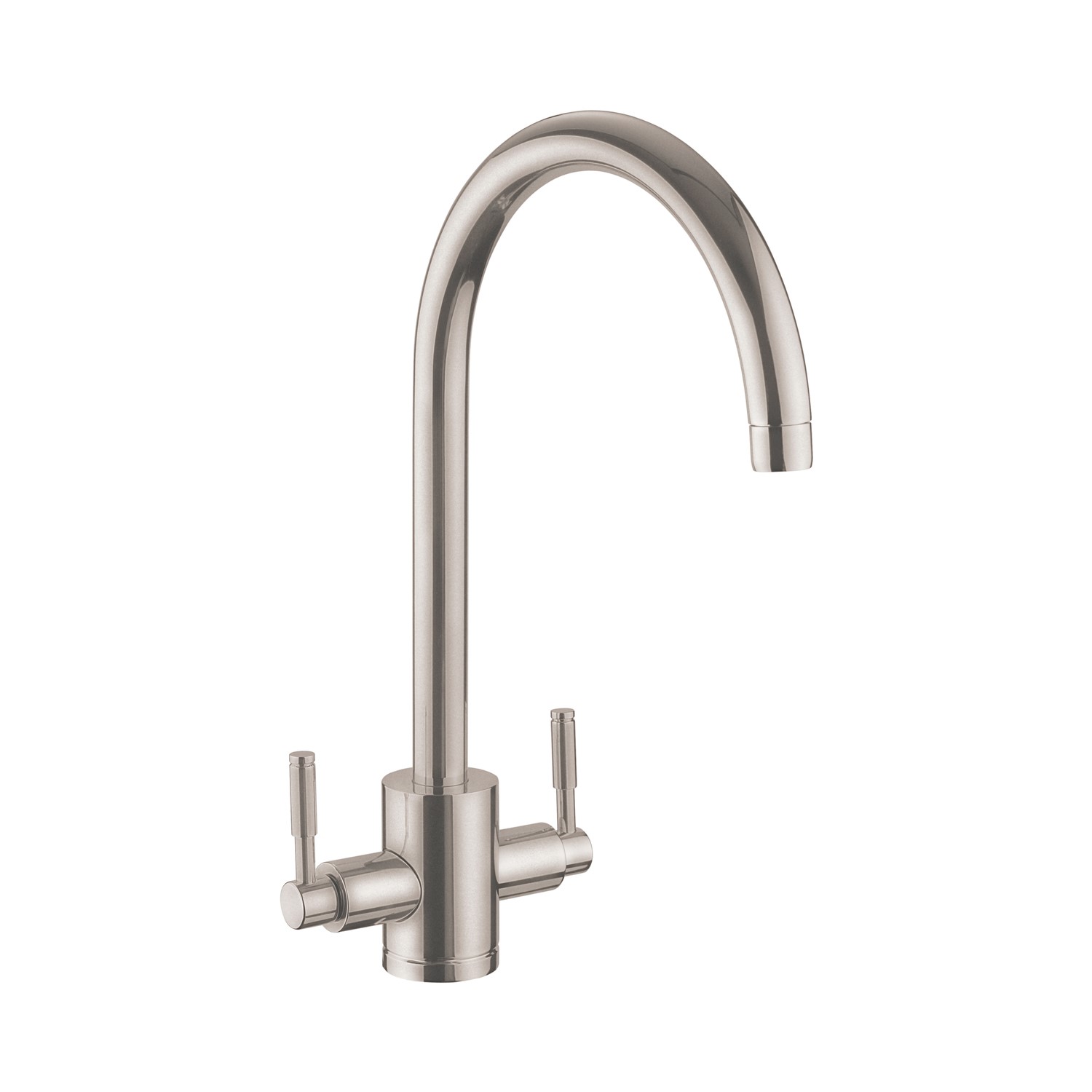 Rangemaster Aquatrend Brushed Nickel Dual Lever Mixer Kitchen Tap