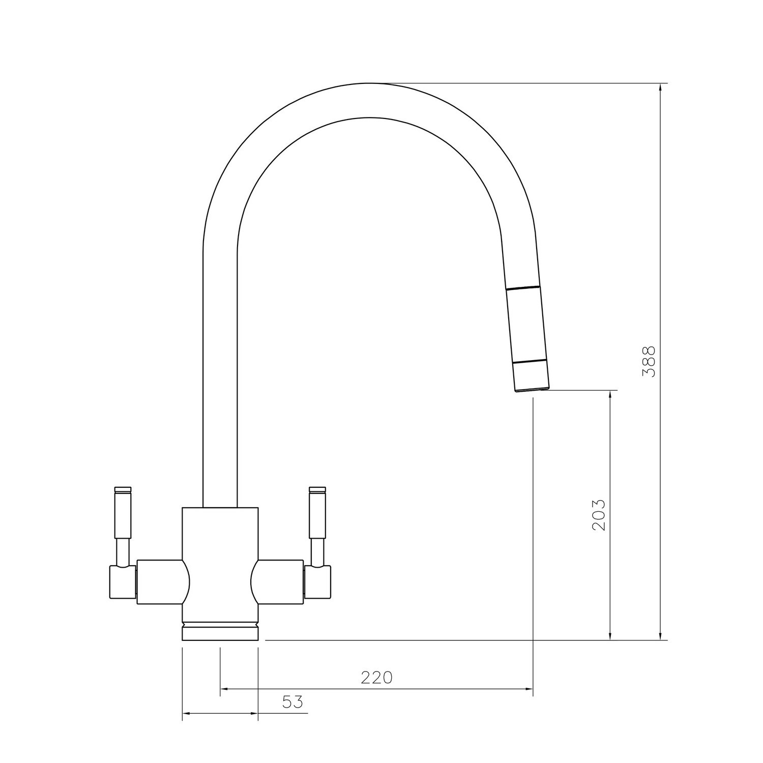 Rangemaster Aquatrend Dual Lever Pull Out Monobloc Kitchen Mixer Tap - Polished Chrome Rangemaster Aquatrend Dual Lever Pull Out Monobloc Kitchen Mixer Tap - Polished Chrome
