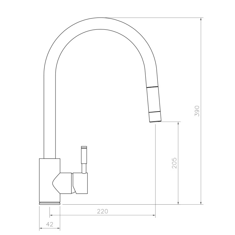 Rangemaster Aquatrend Single Lever Pull Out Monobloc Kitchen Mixer Tap - Polished Chrome