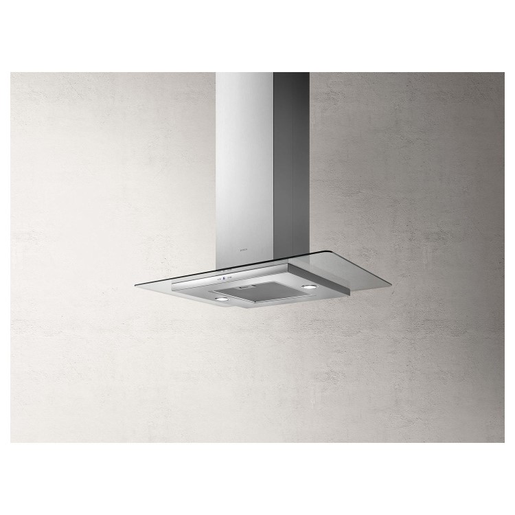 Elica TRIBE-ISLAND Tribe 90cm Island Hood With Flat Glass Canopy - Stainless Steel