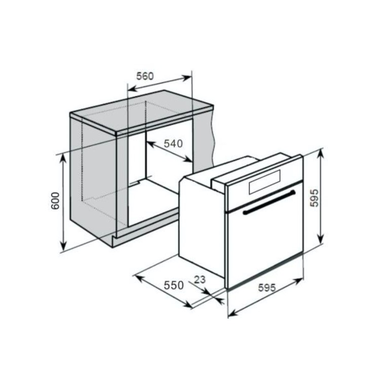 Refurbished Innocenti Echo Single Mirror Glass Built in Electric Oven