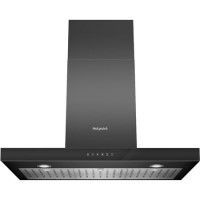 Refurbished Hotpoint PHBS98CLTDK 90cm Slimline Chimney Cooker Hood Black