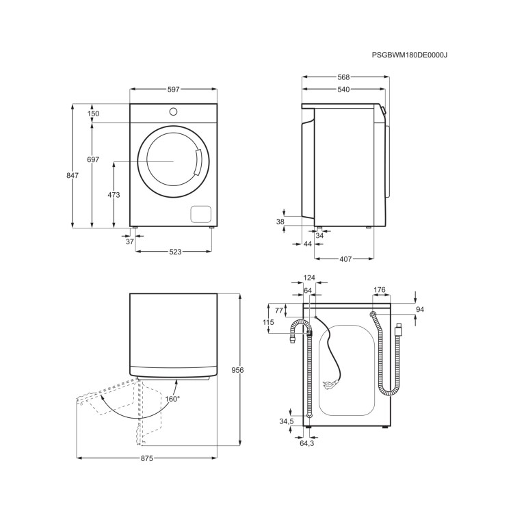 Zanussi ZWF81443W 8kg 1400rpm Freestanding Washing Machine - White