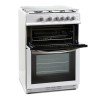 Montpellier MDG600LW 60cm Gas Double Oven With Lid White - LPG Jets Included