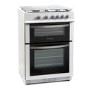 GRADE A2 - Montpellier MDG600LW 60cm Gas Double Oven With Lid White - LPG Jets Included