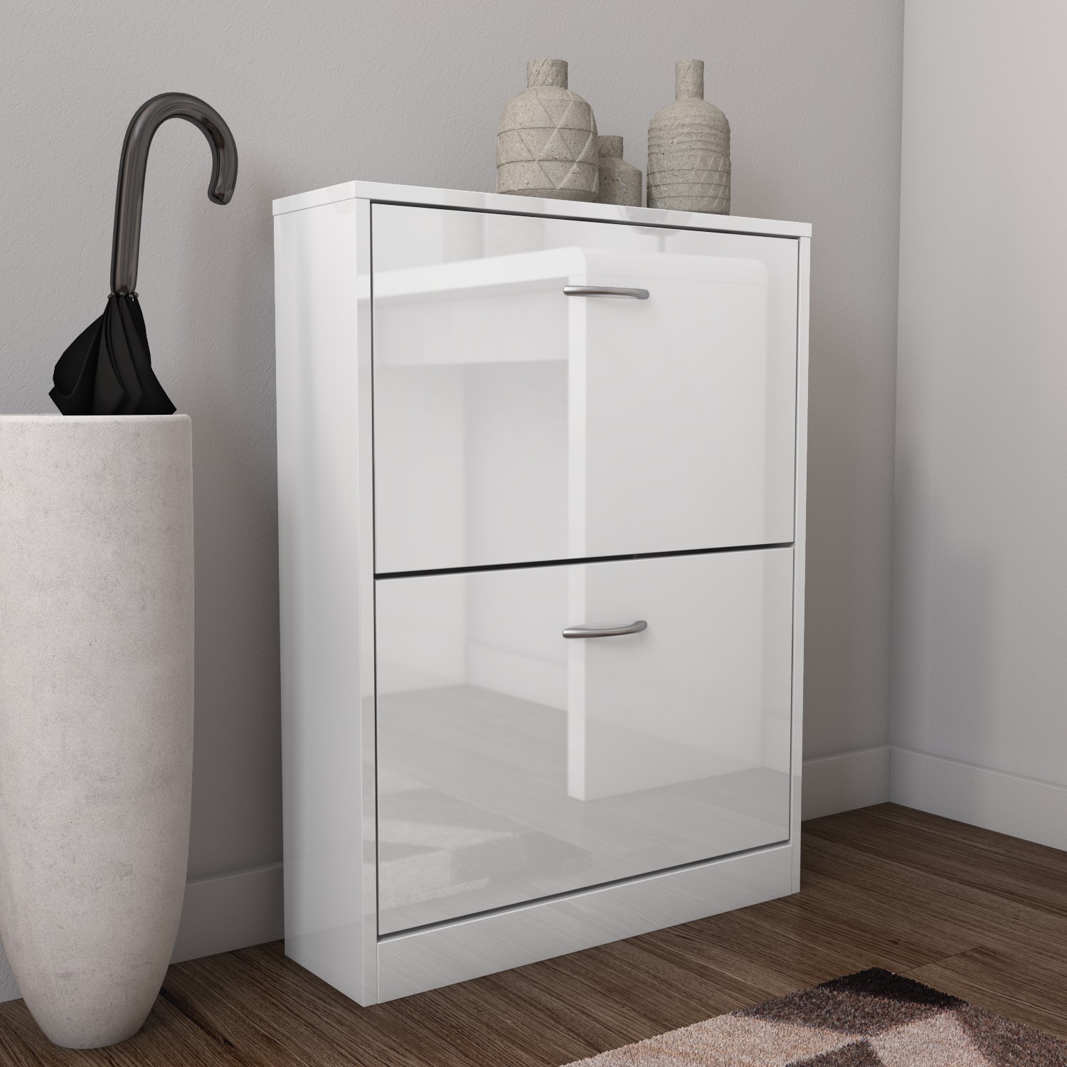 white gloss storage cupboard
