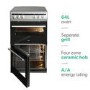 Refurbished Amica AFC5100SI 50cm Electric Cooker With Ceramic Hob Silver