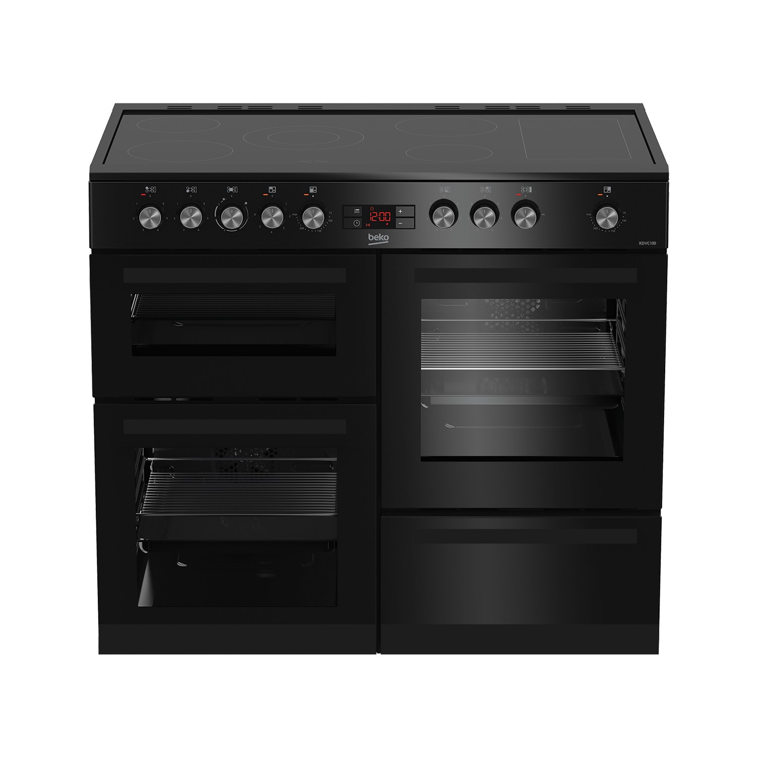 Beko KDVC100K 100cm Electric Range Cooker with Ceramic Hob - Black - A/A Rated