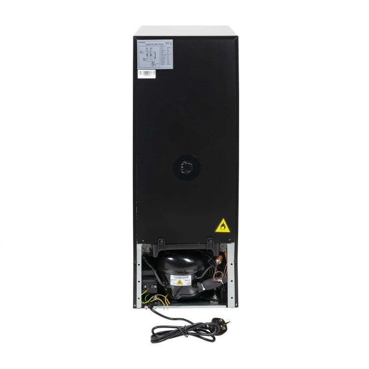 electriQ 18 Bottle Capacity Single Zone Freestanding Wine Cooler - Stainless steel with Black door