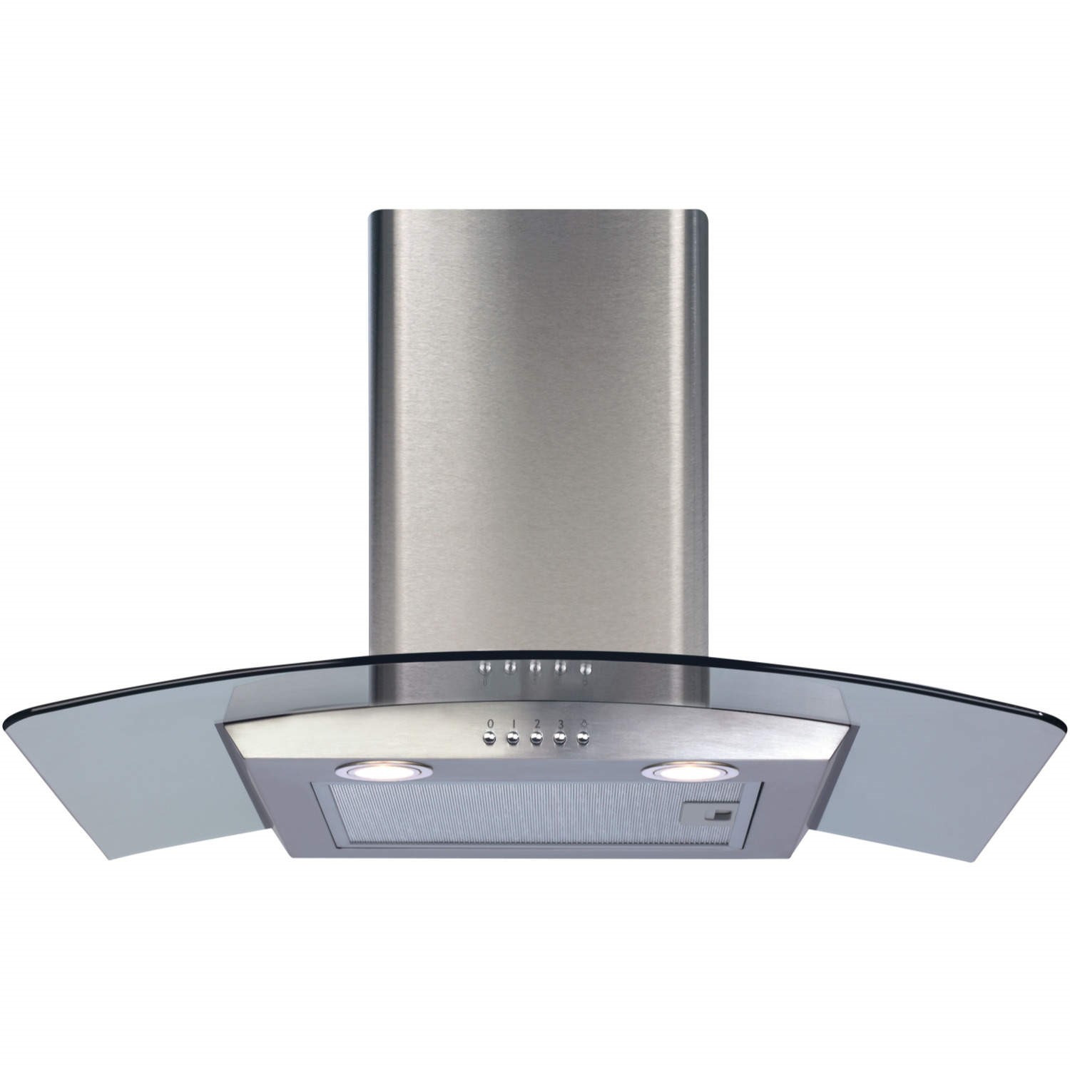 CDA ECP72SS 70cm Curved Glass Chimney Cooker Hood - Stainless Steel