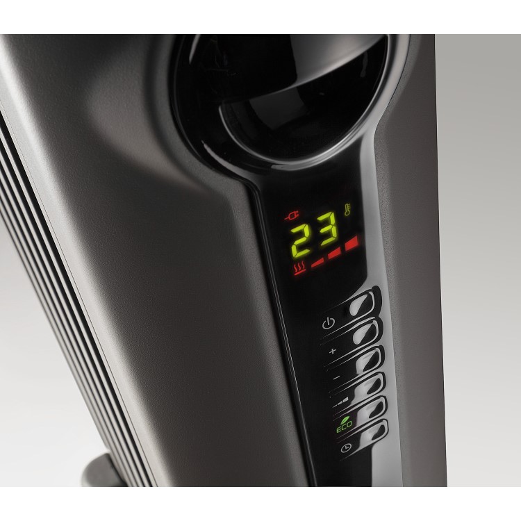 GRADE A5 - DeLonghi Radia-S 2.0kW Oil Filled Radiator with Thermostat Grey 3 years warranty TRRS0920E.G