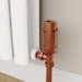 Elego Copper Modern TRV Angled Thermostatic Radiator Valves With Lockshield