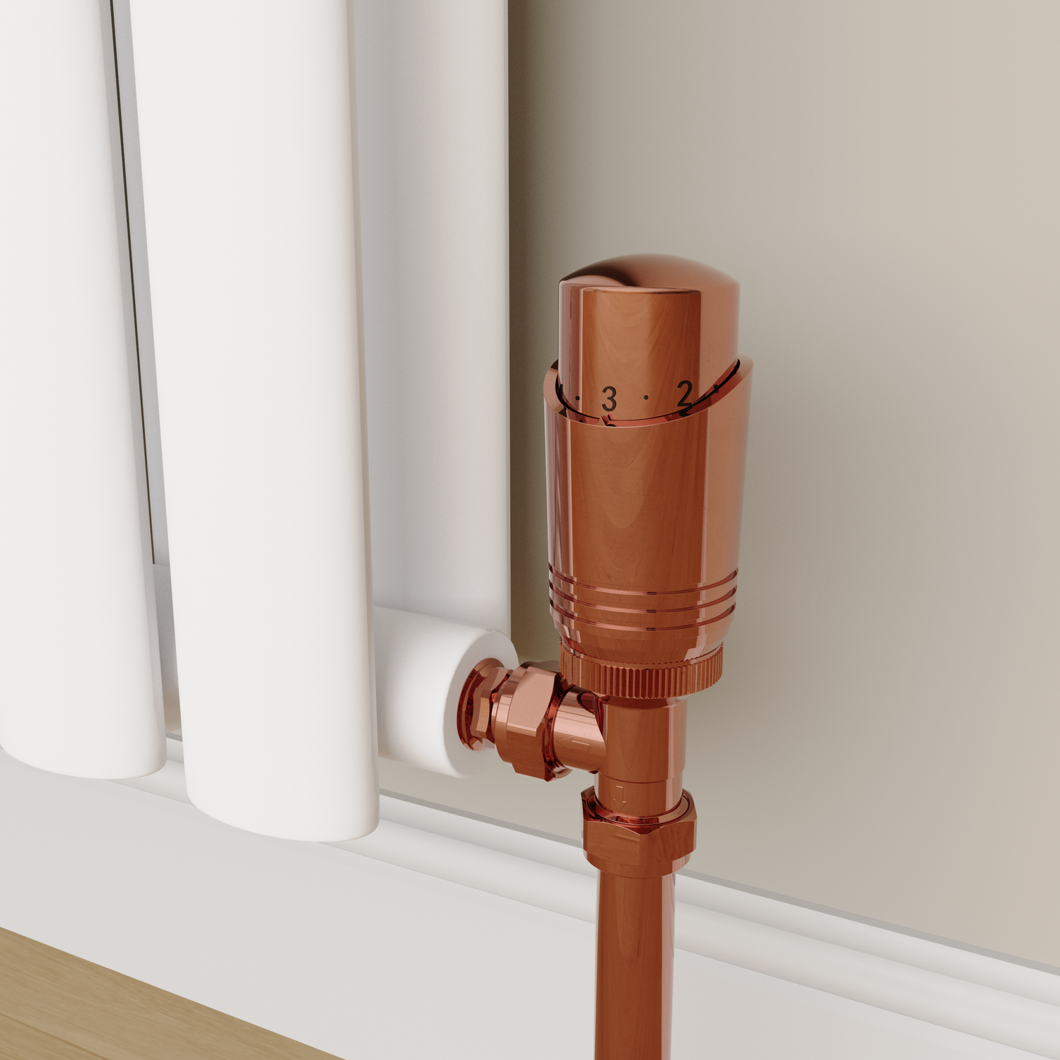 Elego  Modern Trv Angled Thermostatic Radiator Valves With Lockshield TRV-AG-1CO