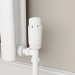 Elego White Modern TRV Angled Thermostatic Radiator Valves With Lockshield