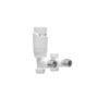 Elego White Modern TRV Angled Thermostatic Radiator Valves With Lockshield