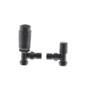 Elego Black Nickel Modern TRV Angled Thermostatic Radiator Valves With Lockshield