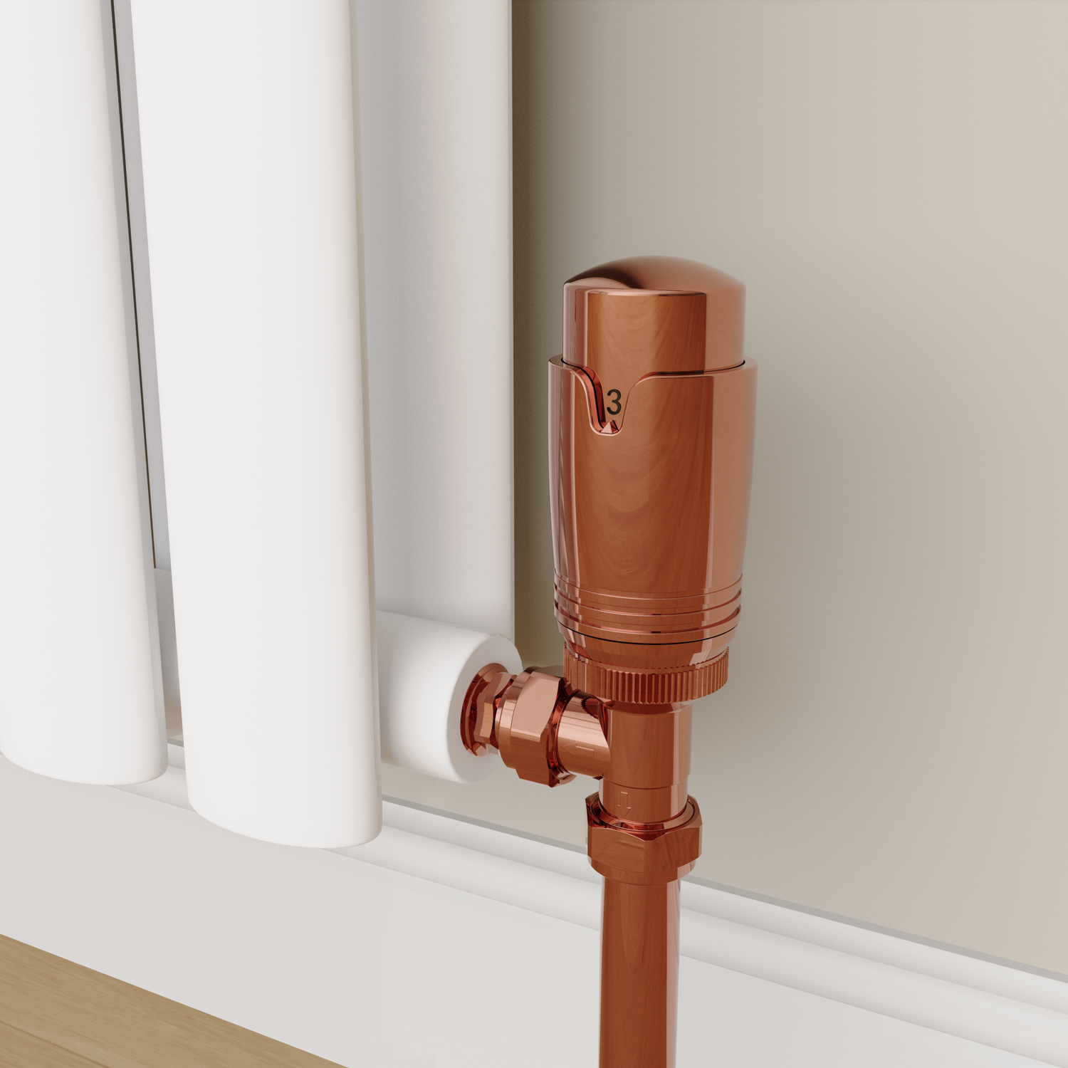 Elego  Modern Trv Angled Thermostatic Radiator Valves With Lockshield TRV-AG-2CO