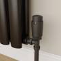 Elego Matte Black Modern TRV Angled Thermostatic Radiator Valves With Lockshield