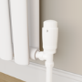 Refurbished Elego White Modern TRV Angled Thermostatic Radiator Valves With Lockshield