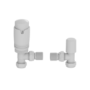 Refurbished Elego White Modern TRV Angled Thermostatic Radiator Valves With Lockshield