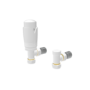 Elego White Modern TRV Angled Thermostatic Radiator Valves With Lockshield
