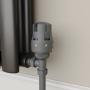 Elego Anthracite  Modern TRV Angled Thermostatic Radiator Valves With Lockshield