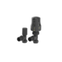 Elego Anthracite  Modern TRV Angled Thermostatic Radiator Valves With Lockshield