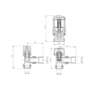 Elego Anthracite  Modern TRV Angled Thermostatic Radiator Valves With Lockshield
