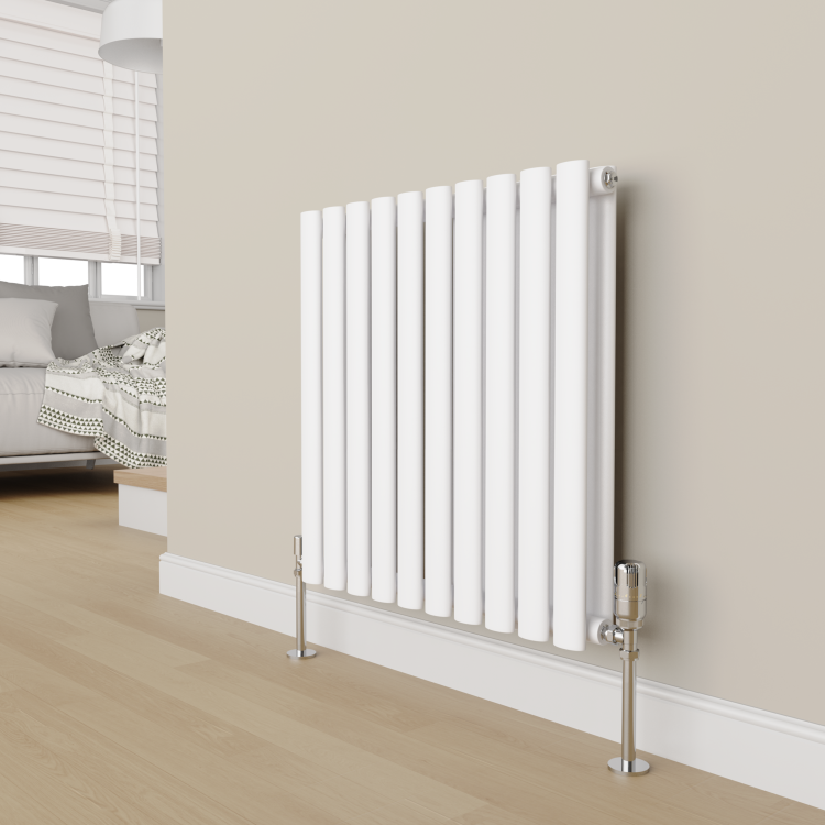 Elego Chrome  Modern TRV Angled Thermostatic Radiator Valves With Lockshield