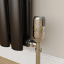 Elego Chrome  Modern TRV Angled Thermostatic Radiator Valves With Lockshield