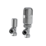 Elego Chrome  Modern TRV Angled Thermostatic Radiator Valves With Lockshield