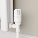 Elego White Modern TRV Angled Thermostatic Radiator Valves With Lockshield