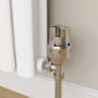 Elego Chrome  Modern TRV Angled Thermostatic Radiator Valves With Lockshield