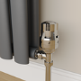 Elego Chrome  Modern TRV Angled Thermostatic Radiator Valves With Lockshield
