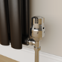 Elego Chrome  Modern TRV Angled Thermostatic Radiator Valves With Lockshield